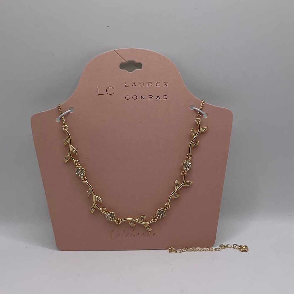 LC Lauren Conrad Gold Floral Necklace